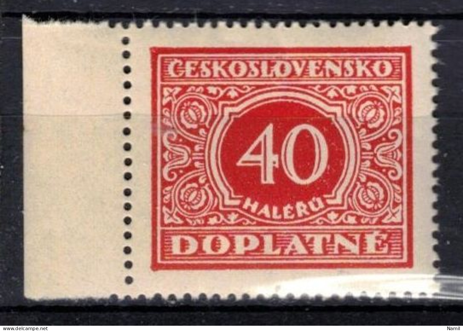** Tchécoslovaquie 1928 Mi P 59 (Yv TT 55), (MNH)** Varieté Position 21 - Errors, Freaks & Oddities (EFO)
