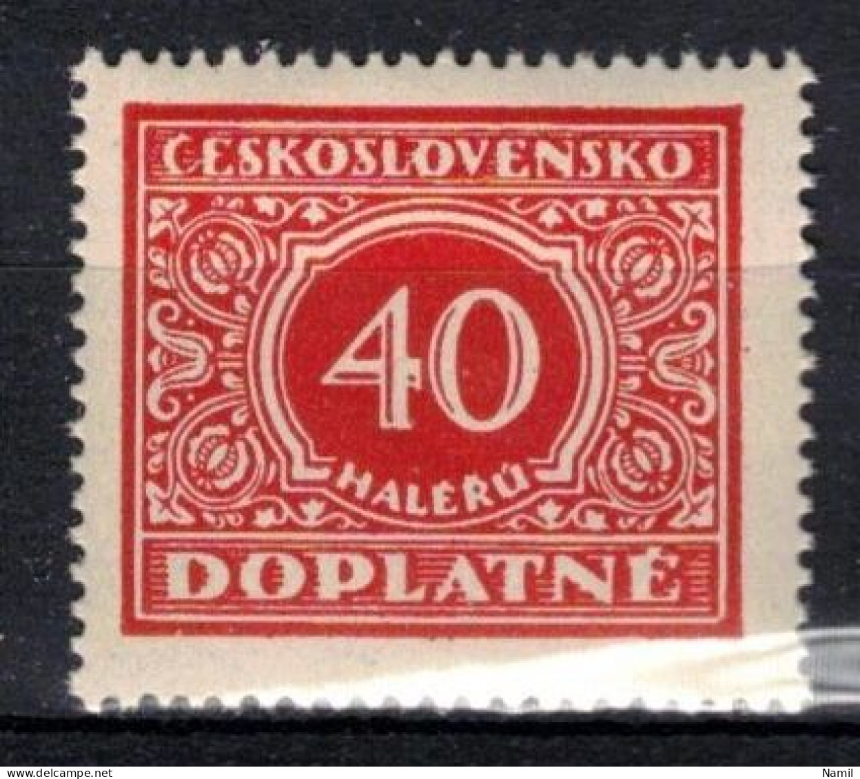 ** Tchécoslovaquie 1928 Mi P 59 (Yv TT 55), (MNH)** Varieté Position 28 - Abarten Und Kuriositäten