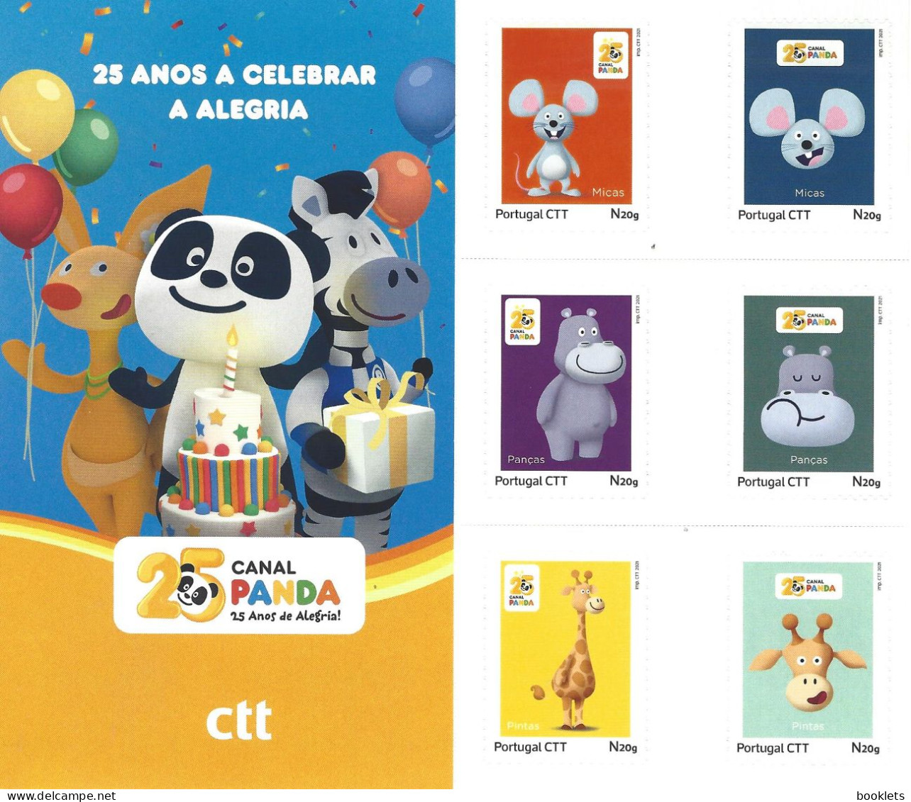 PORTUGAL, 2021, Booklet 115, Panda Channel, 18x N20g - Postzegelboekjes