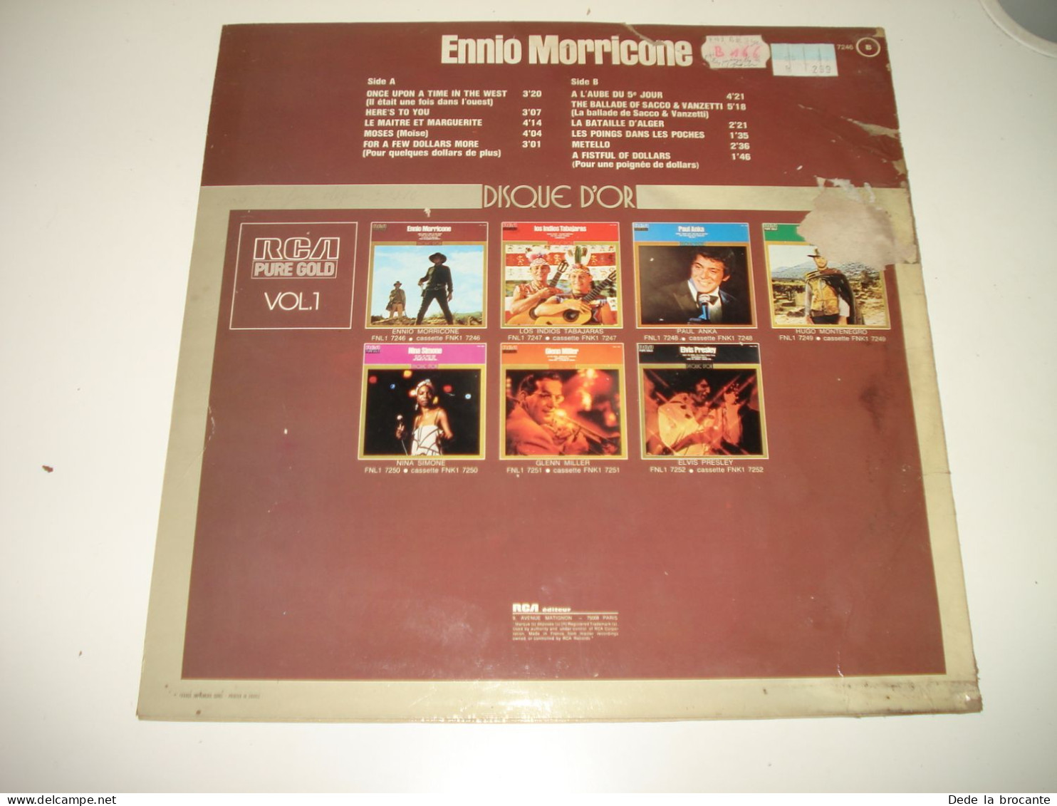 B12 / Ennio Morricone – Disque D'or - LP – RCA – FNL1 7246 - Fr 1976   M/G - Soundtracks, Film Music