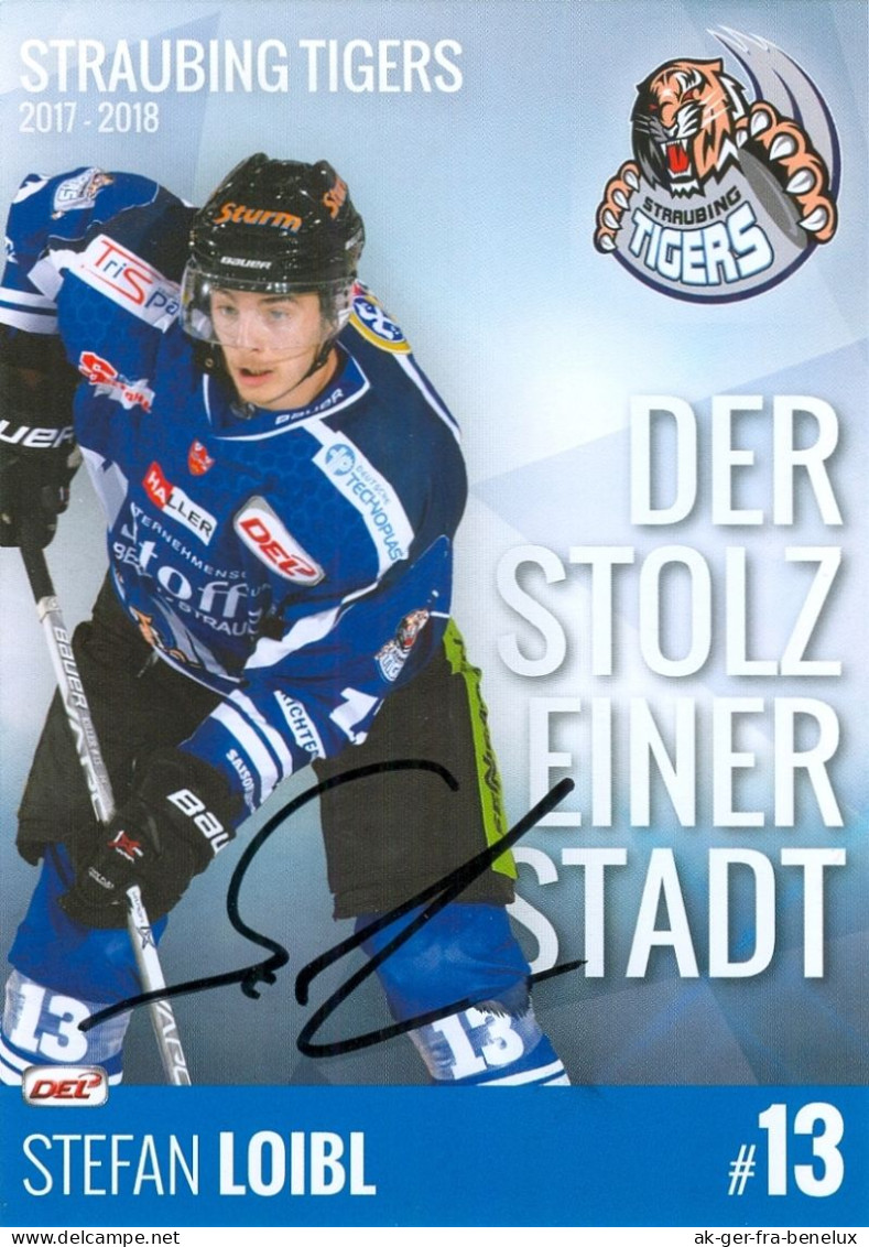 Autogramm Eishockey Stefan Loibl Straubing Tigers 17-18 EV Landshut Skellefteå AIK Adler Mannheim Kaufbeuren Rosenheim - Sports D'hiver