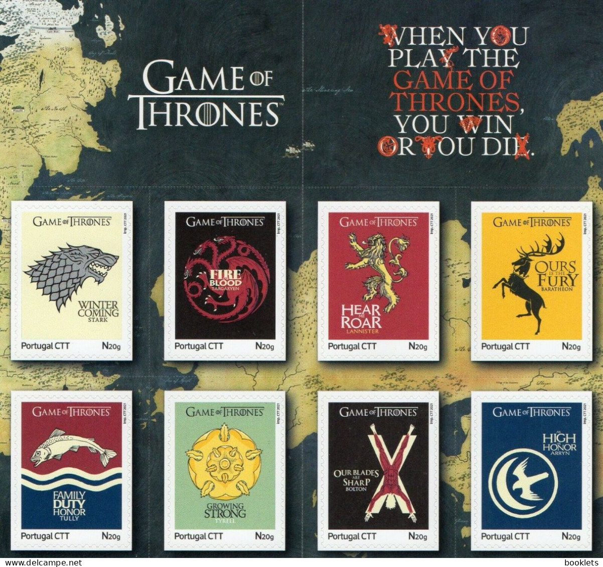PORTUGAL, 2021, Booklet 118, Game Of Thrones, 8x N20g - Carnets