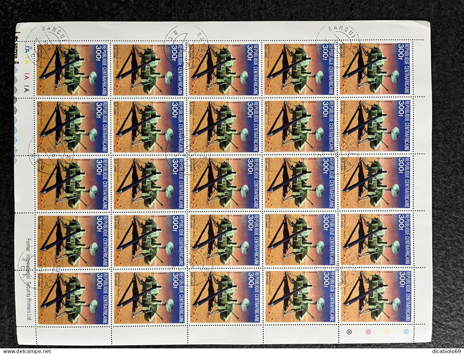 République Centrafricaine 1976 - N°265/266 + PA N°154/155 - Lot De 4 Feuilles Complètes (o) -Luxe- Opération Viking Mars - Africa