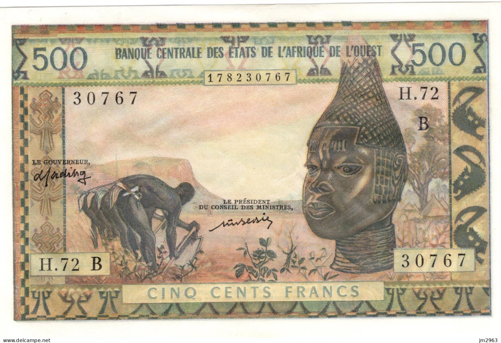 BCEAO 500 FRANCS UNC  H.72 B 30767 - États D'Afrique De L'Ouest