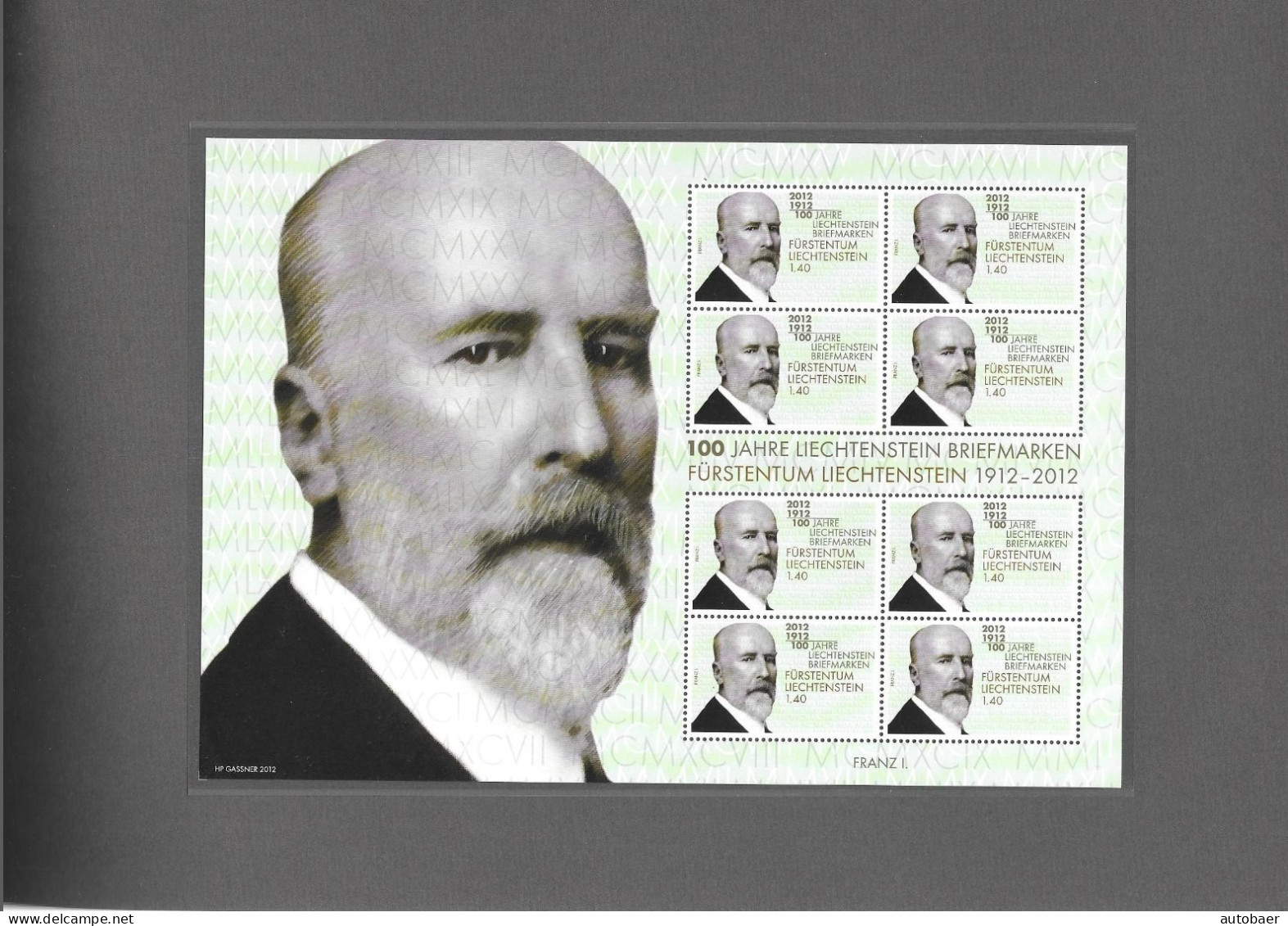 Liechtenstein 2012 100 Years Stamps 100 Jahre Briefmarken Mi. 1618-21 Bl. 21 Im Buch Siehe Beschreibung Folder - Sonstige & Ohne Zuordnung