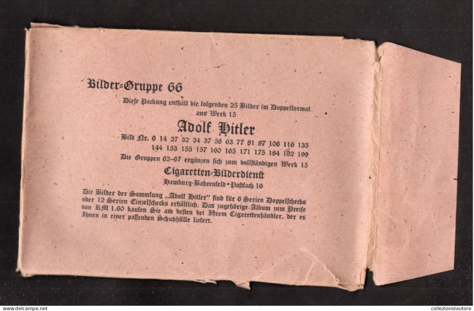 SAMMELWERK N 15 ADOLF HITLER CIGARETTEN SERIE COMPLETA DI 25 FOTOGRAFIE ORIGINALI MISURE 12X17 CM ERA NAZISTA 1922-1945