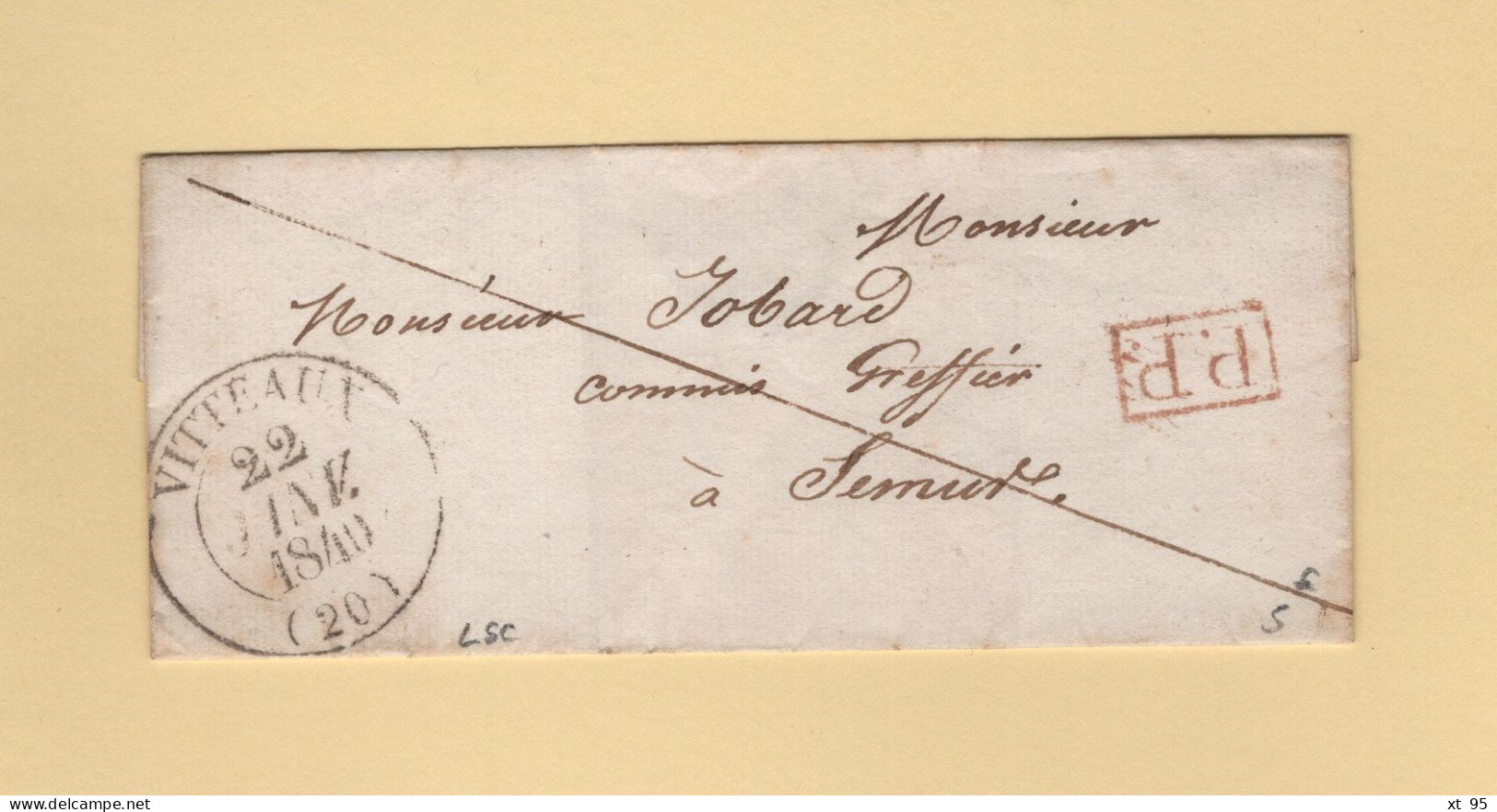Vitteaux - 20 - Cote D Or - PP Port Paye - Sans Correspondance - 1801-1848: Precursori XIX
