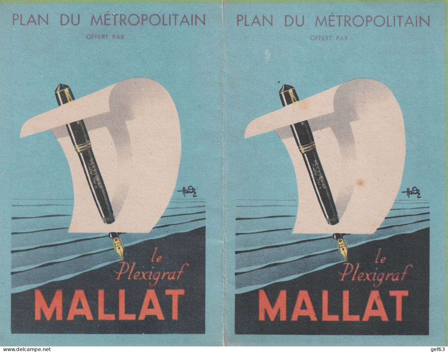 Plan Du Métropolitain Offert Par Le Plexigraf Mallat - Europe