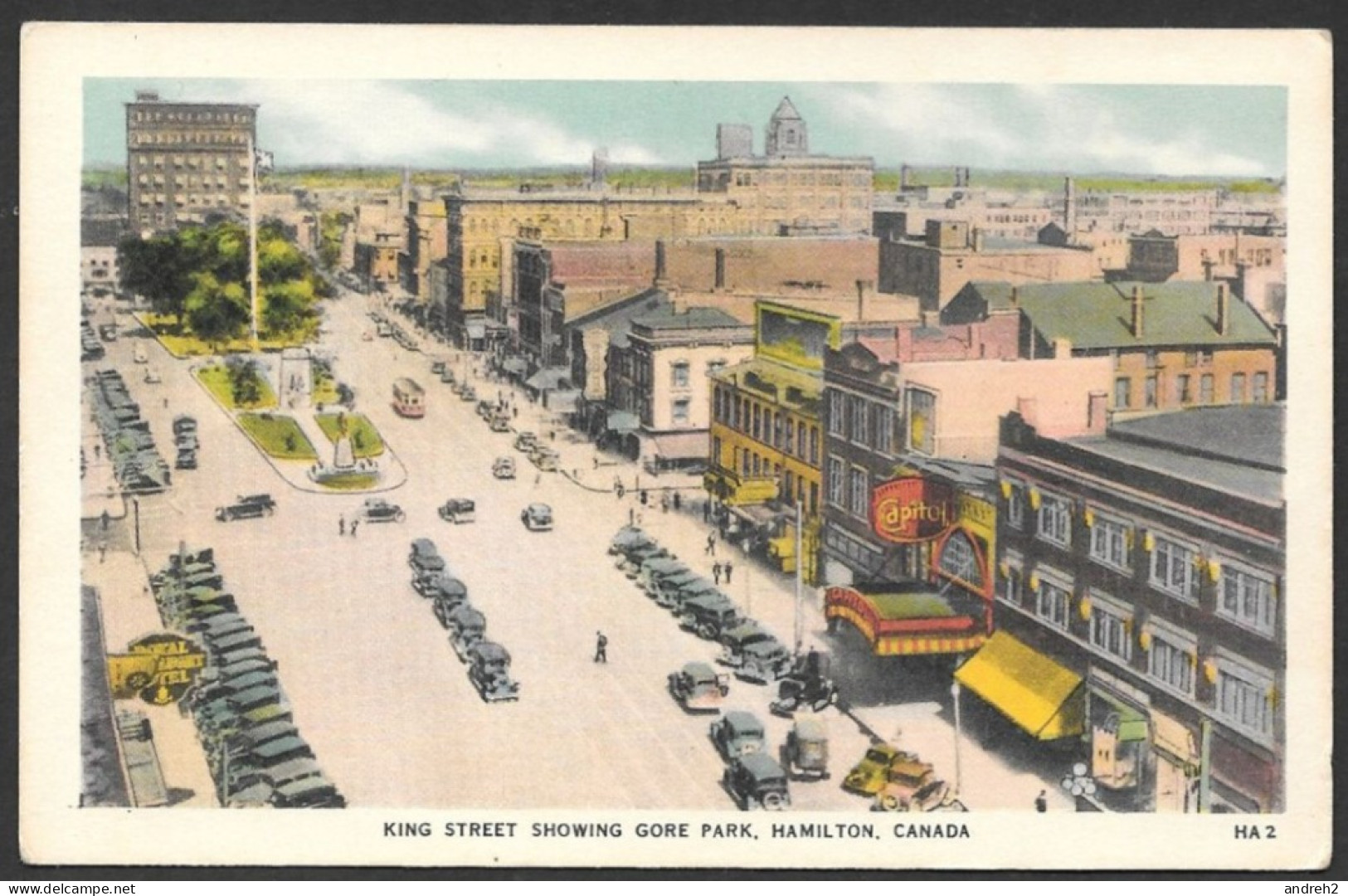 Hamilton  Ontario - C.P.A.  King Street Showing Gore Park - Uncirculated Non Circulée - By Valentine Black - No: HA2 - Hamilton