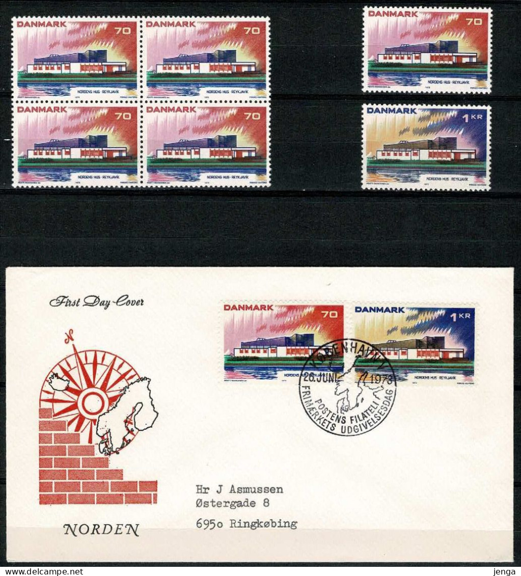 Denmark 1973,  Norden (Nordic Issue).  Set Of 2 On FDC And MNH(**) And 70 ø Block Of 4 MNH (**). - Altri & Non Classificati