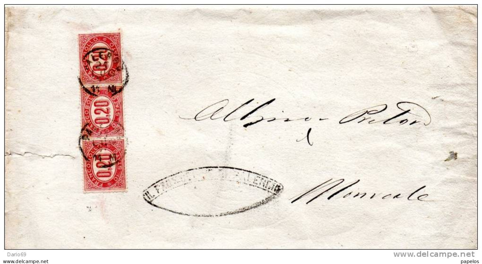 1876  LETTERA CON ANNULLO SALERNO - Portomarken