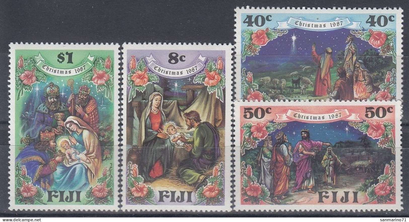 FIJI 573-576,unused,Christmas 1987 - Fidji (1970-...)