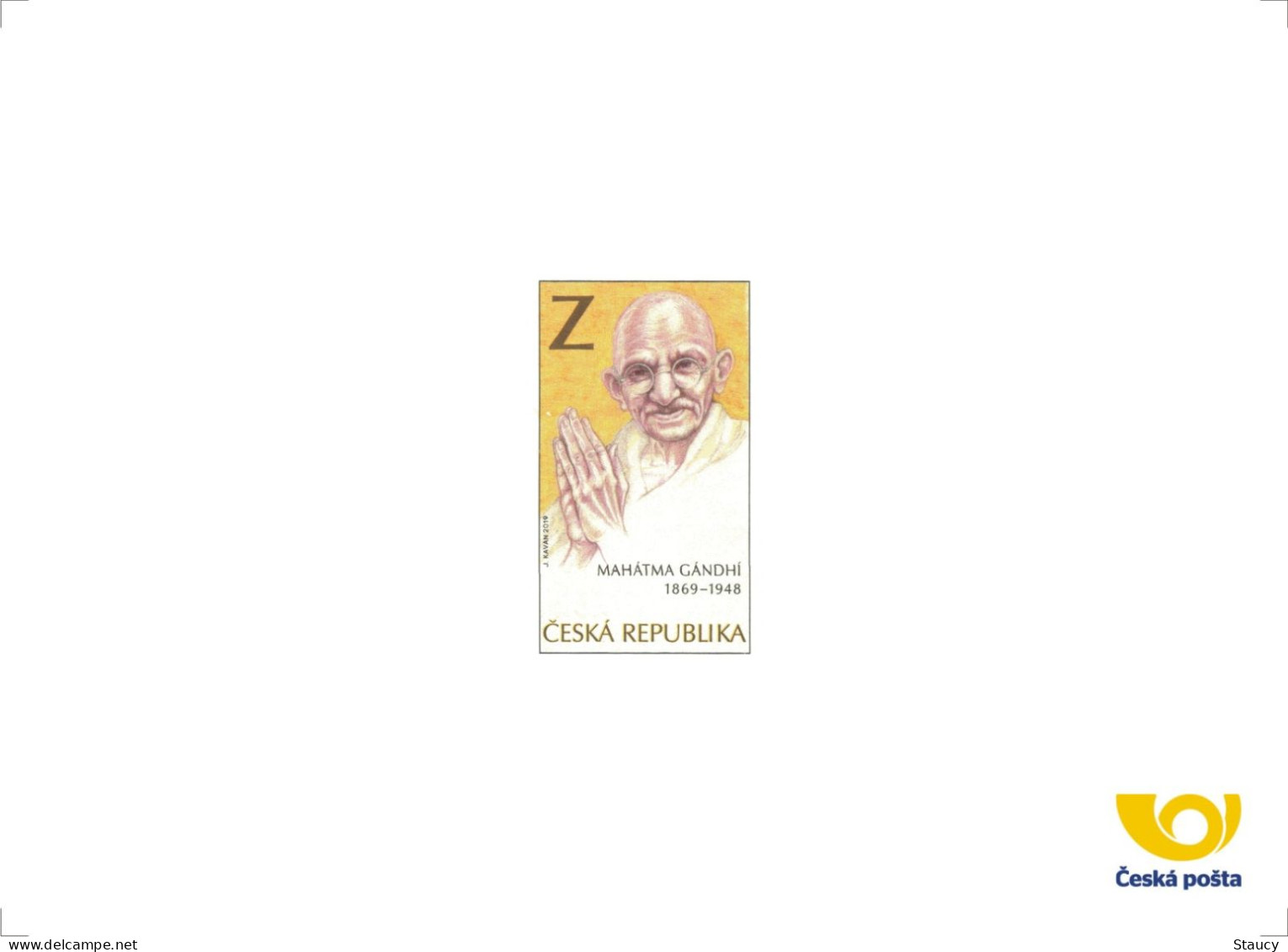 CZECH 2019 - 150th Birth Anniversary Of Mahatma Gandhi - "DELUXE PROOF" / DIE CARD As Per Scan Only One Available - Mahatma Gandhi