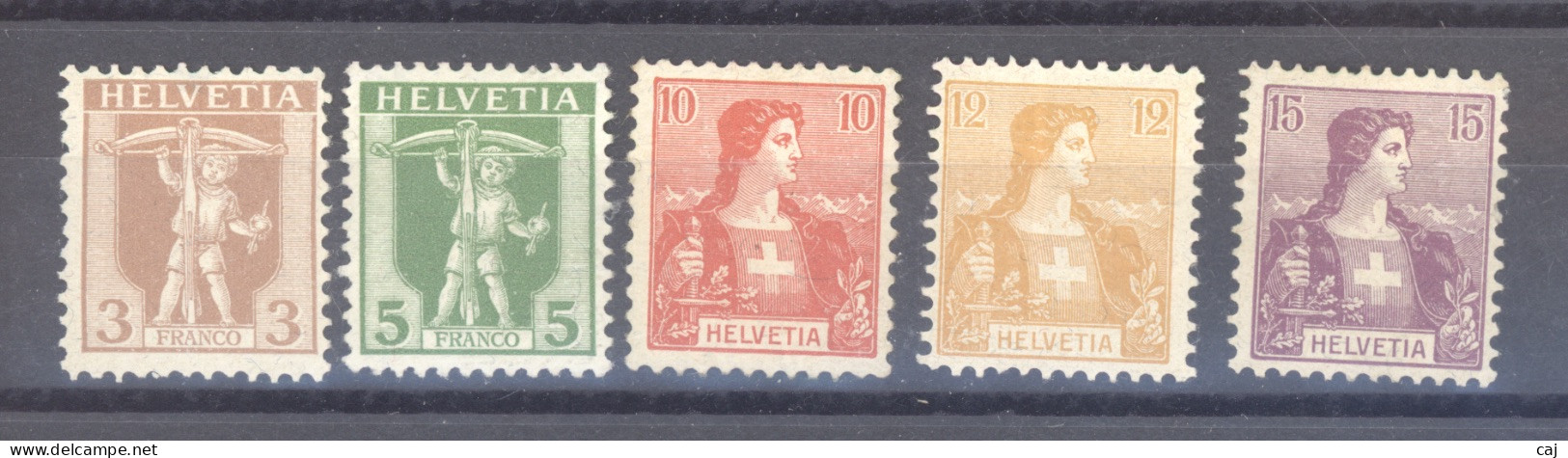 0ch  1864  -  Suisse  :  Yv  114-18  * - Unused Stamps