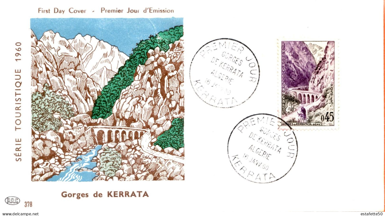 Algérie ; France ;FDC 1960 " Gorges De Kerrata " - FDC