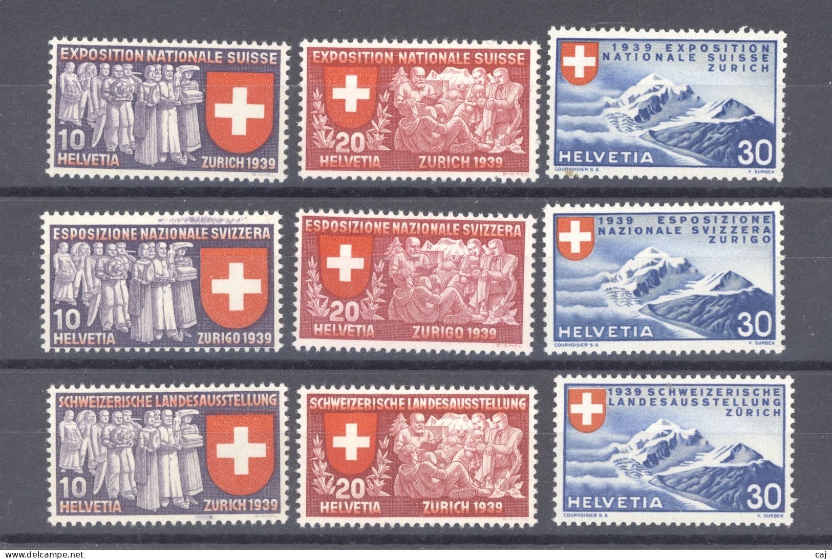 0ch  1872  -  Suisse  :  Yv  320-28  ** - Unused Stamps