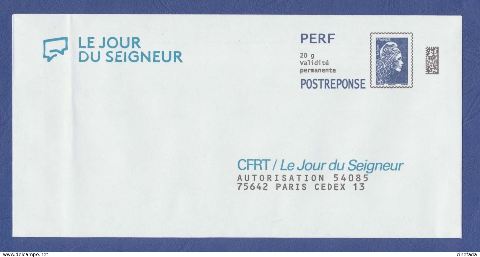 LE JOUR DU SEIGNEUR PERF Postréponse Neuf. Autorisation 54085, 20g Validité Permanente. Dos 421781. - PAP : Antwoord /Marianne L'Engagée