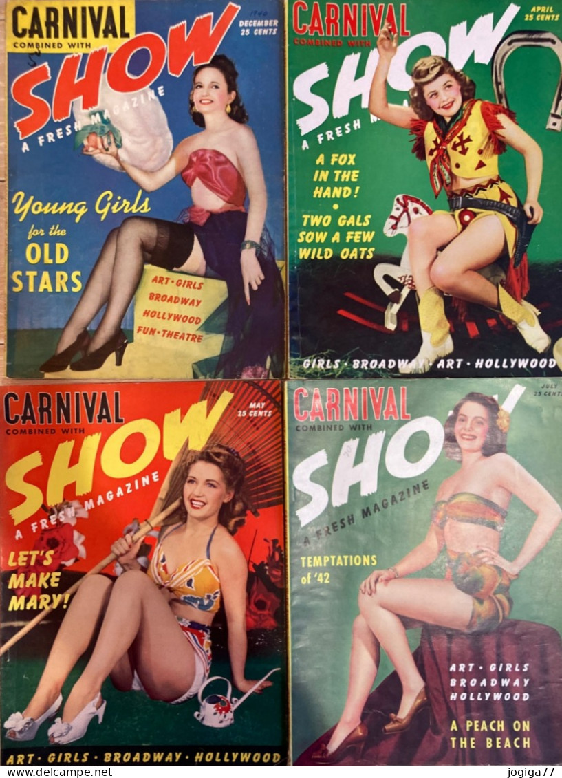 Carnival Show - 20 N° Revue Américaine Pin-up -  Années 1940,41,42 - Pour Hommes