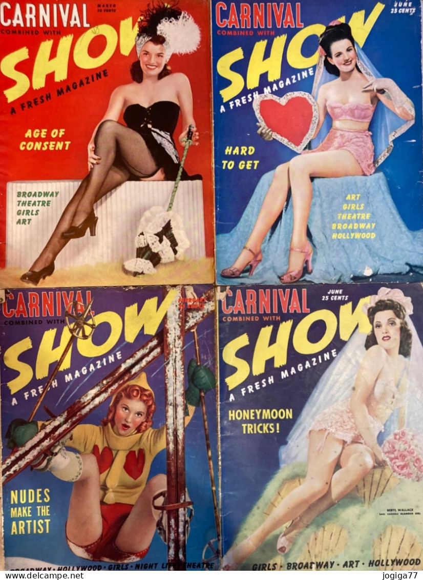 Carnival Show - 20 n° revue américaine pin-up -  années 1940,41,42