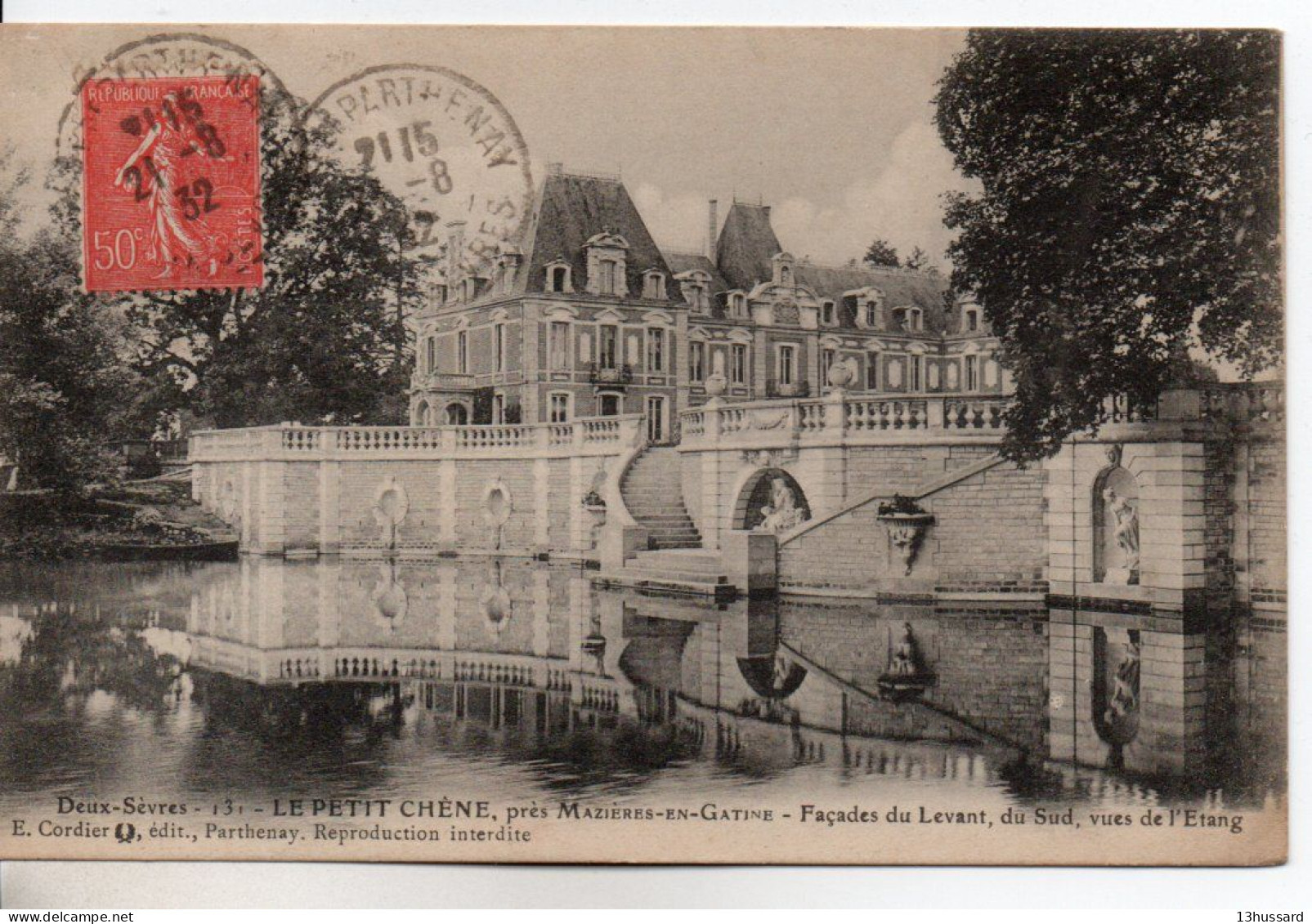 Carte Postale Ancienne Mazières En Gatine - Le Petit Chêne. Façades Du Levant, Du Sud, Vues De L'Etang - Mazieres En Gatine