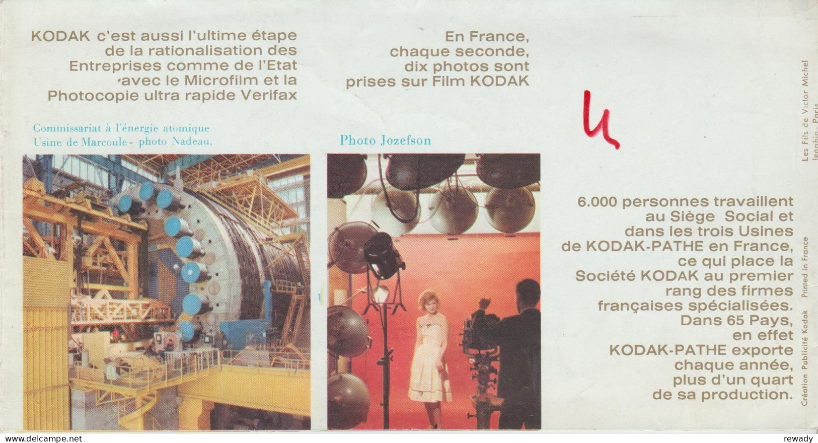 Kodak-Pathe - Depliant - Flyer - Publicite - Advertising - Matériel & Accessoires