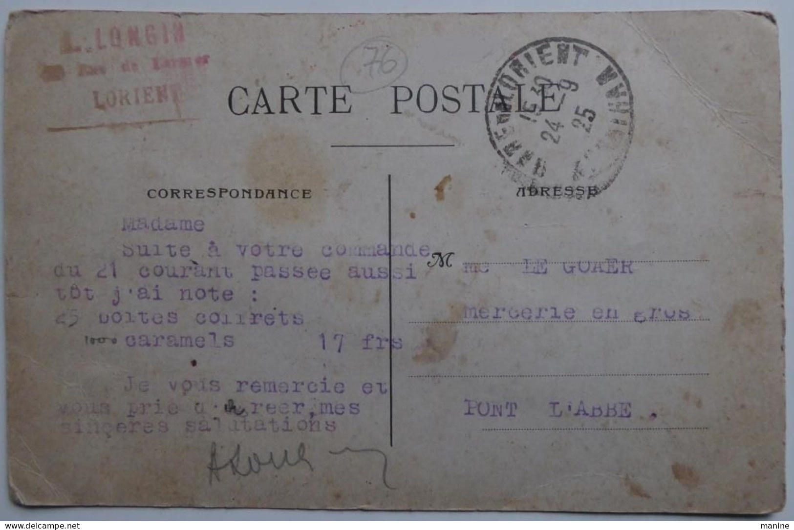 DARNETAL-lès-ROUEN  - Les Meilleures Friandises Pour Enfants - REGLISSERIE INTERNATIONALE - Rare CAP 1925 Voir état - Darnétal