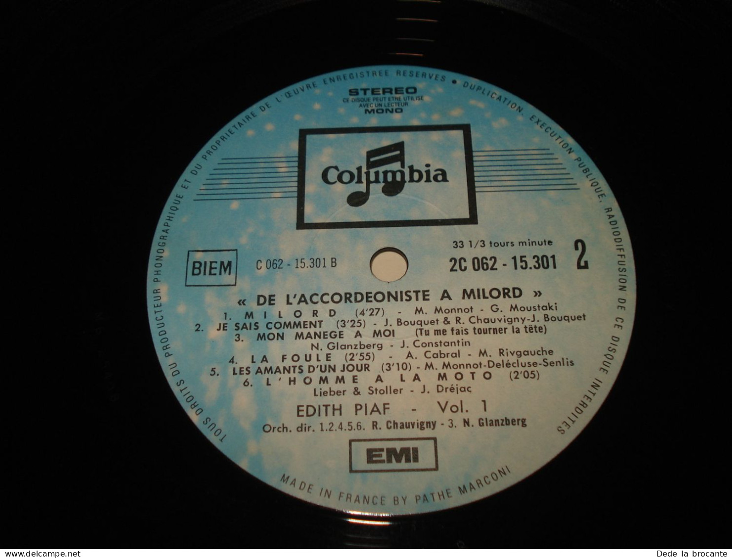 B12 / Edith Piaf - De L'accordéoniste À Milord  - Volume 1 - LP - 2C 062-15301  FR 1971  NM/NM - Disco, Pop