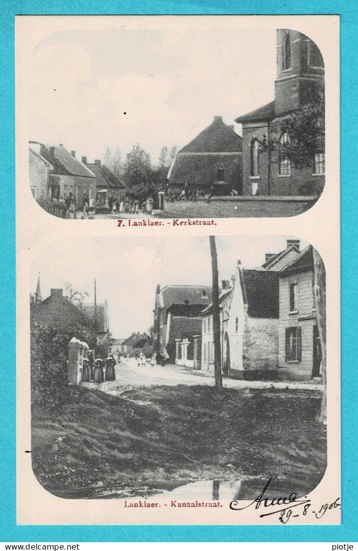 * Lanklaar - Lanklaer (Dilsen Stokkem - Limburg) * (nr 7) Kerkstraat, Kanaalstraat, Rue De L'église, Rue Du Canal Animée - Dilsen-Stokkem