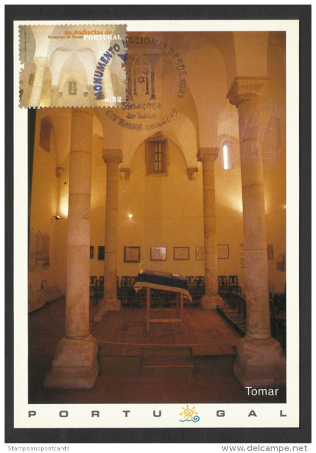 Portugal Carte Maximum Synagogue Tomar 2011 Judaisme Juif Judaica Tomar Synagogue Maxicard - Jewish