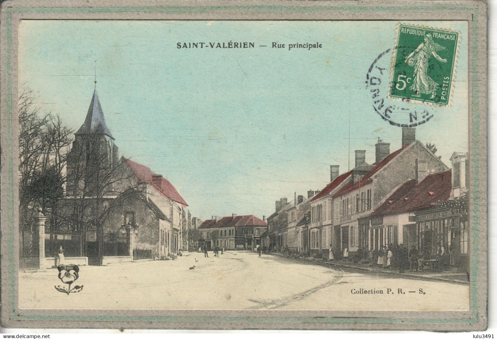 CPA (89) SAINT-VALERIEN - Aspect De La Rue Principale En 1908 - Carte Colorisée - Saint Valerien