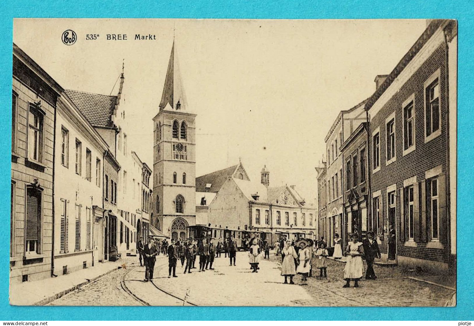 * Bree (Limburg) * (PhoB, Uitg Eug. Frencken Vandewal, Nr 535) Markt, Grand'Place, Animée, Tram, Vicinal, TOP, Unique - Bree