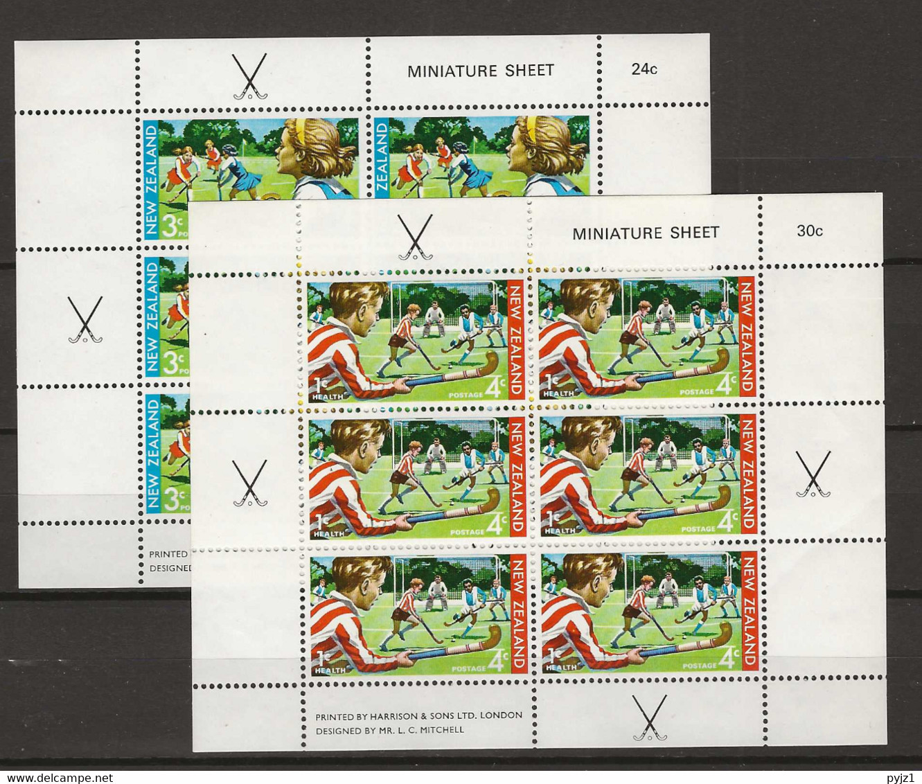 1971 MNH New Zealand Health Sheetlets Postfris** - Hojas Bloque