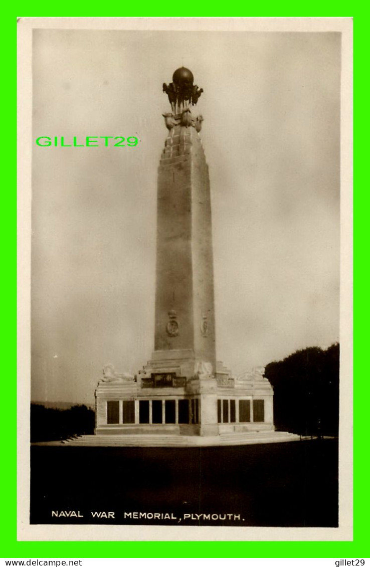 PLYMOUTH, DEVON, UK - NAVAL WAR MEMORIAL - REAL PHOTOGRAPH - - Plymouth