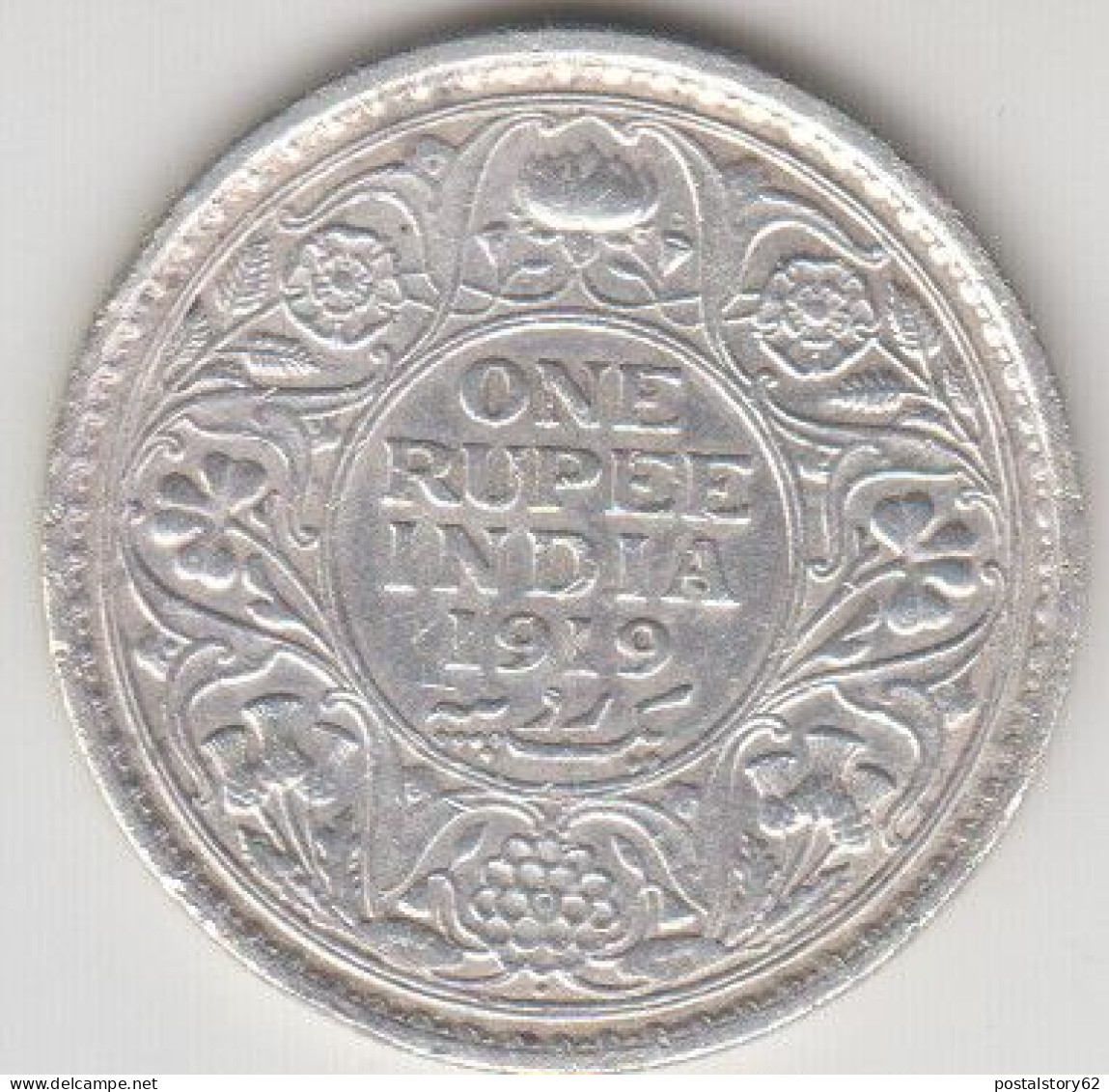 India, Compagnia Delle Indie - George V° -  " One Rupee "  Anno 1919 Arg. 9,17 - Kolonies