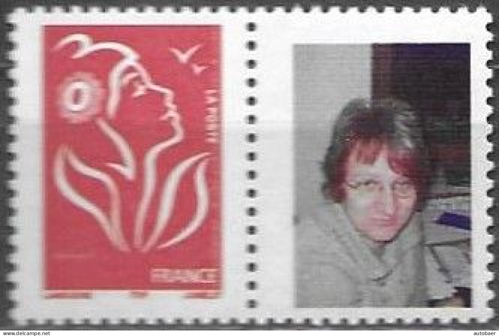 France Frankreich 2005 Marianne Lamouche Avec Vignette Personnalisée Yv. 3741 Mi. 3887 IyA ** MNH Postfrisch - 2004-2008 Marianna Di Lamouche