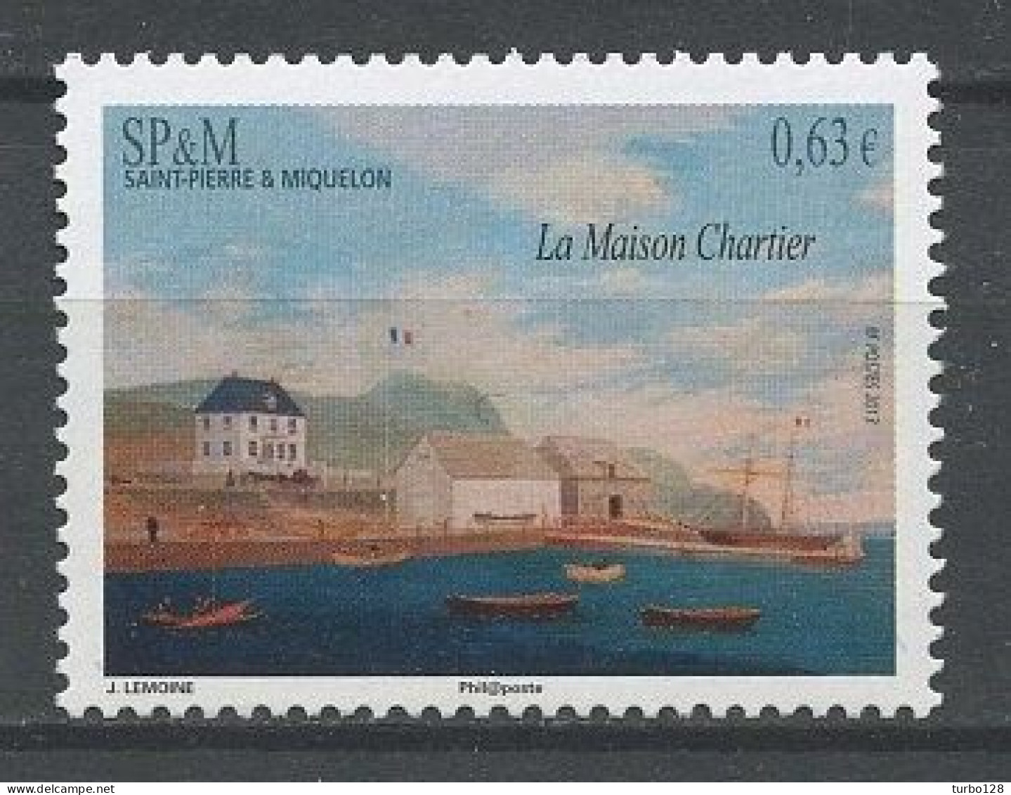 SPM Miquelon 2013  N° 1061 ** Neuf MNH  Superbe C 2,50 € La Maison Chartier Bateaux Boats Drapeaux Flags Port - Ungebraucht