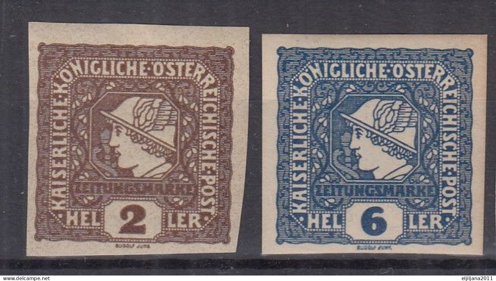 ⁕  Austria 1916 ⁕ Newspaper Stamps Mi.212-216 ⁕ 13v Used + 2v MH - Scan - Newspapers