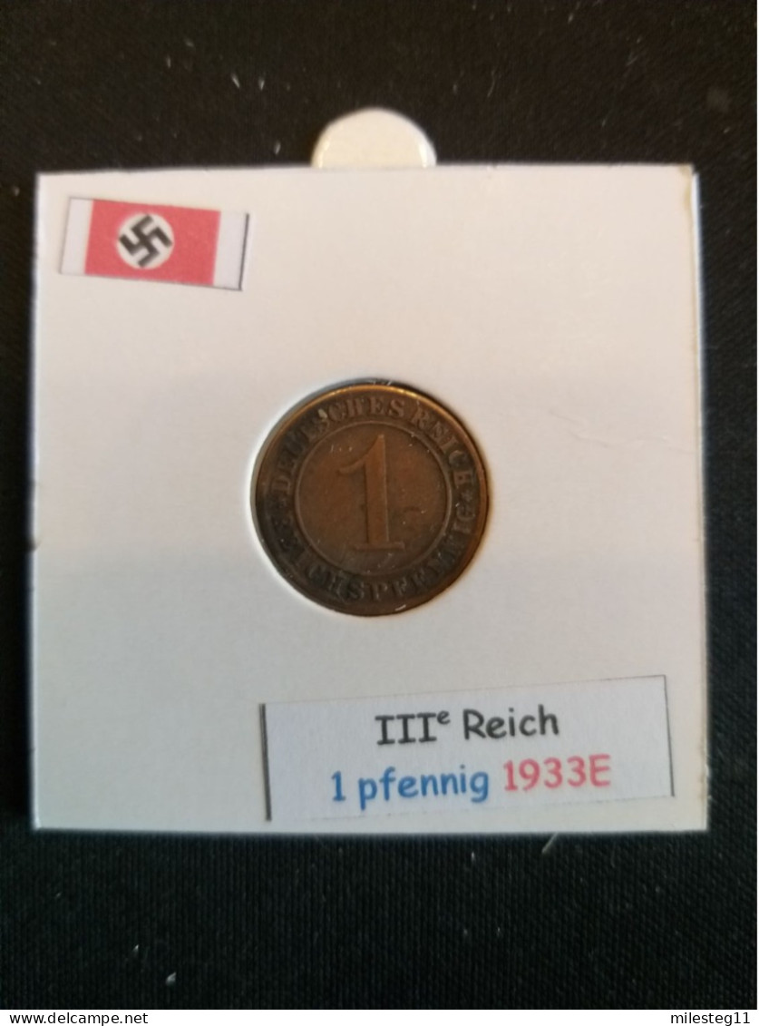 Pièce De 1 Reichspfennig De 1933E - 1 Rentenpfennig & 1 Reichspfennig