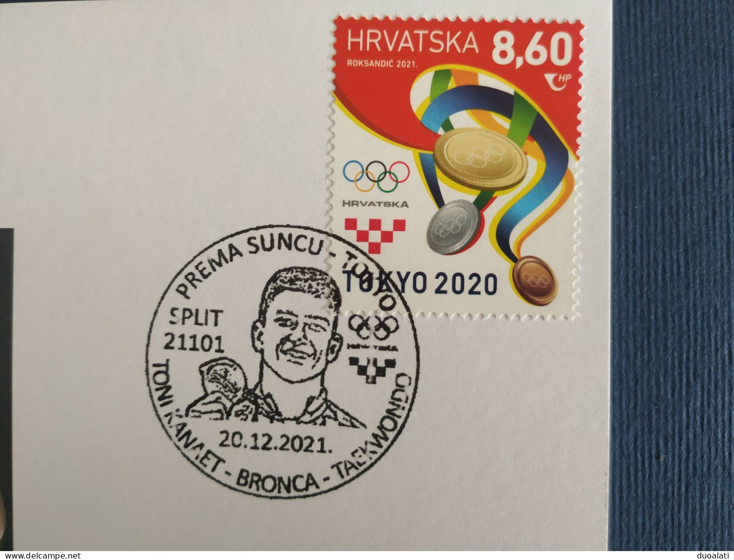 Croatia 2021 Taekwondo Toni Kanaet Bronze Medal Winner Olympic Games Tokyo 2020 Stationery & Commem. Postmark - Verano 2020 : Tokio