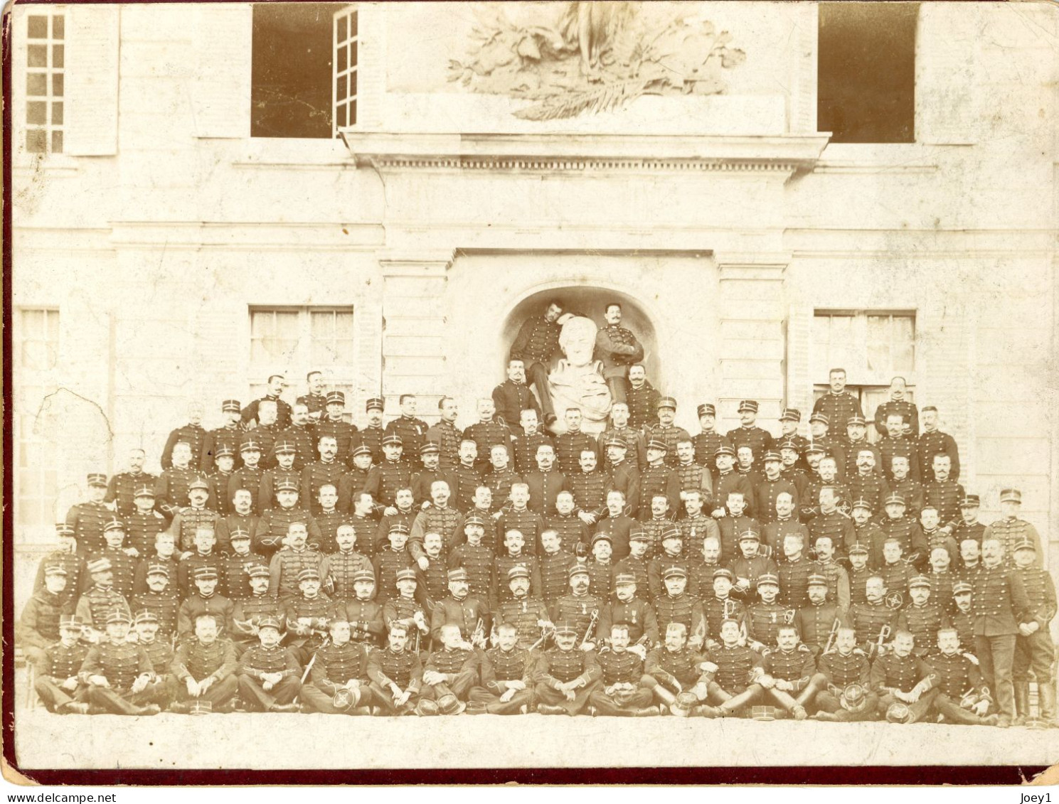 Photo Albuminée Régiment école Militaire Format 17/23 - Krieg, Militär