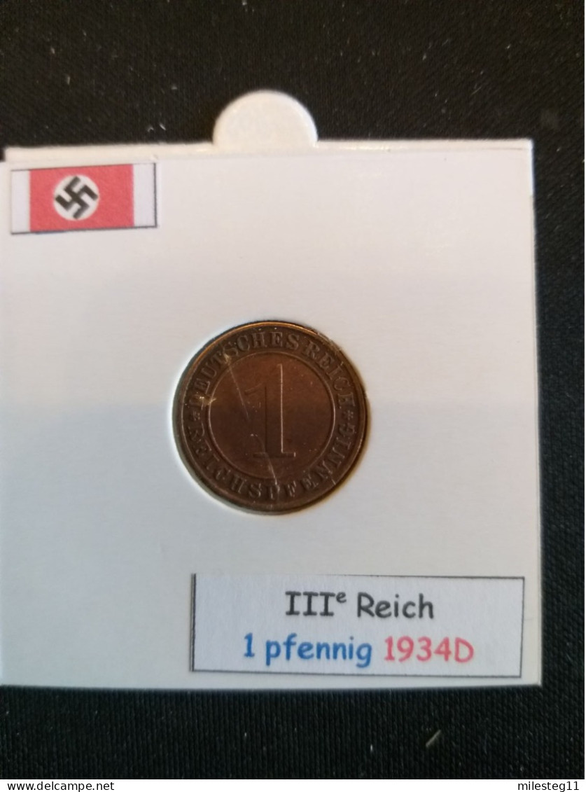 Pièce De 1 Reichspfennig De 1934D - 1 Reichspfennig