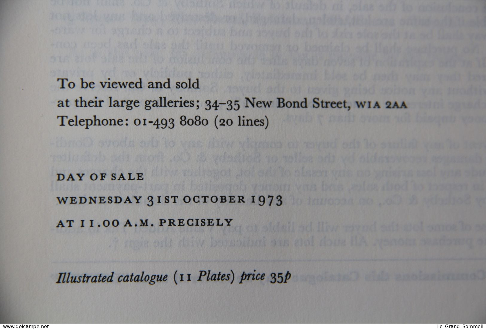 Sotheby&Co: 31/10/1973 catalogue of impressionist and modern paintings & drawings + Price list