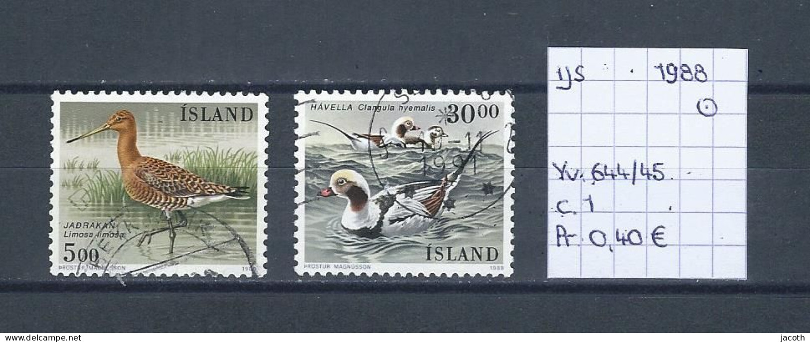 (TJ) IJsland 1988 - YT 644/45 (gest./obl./used) - Usati