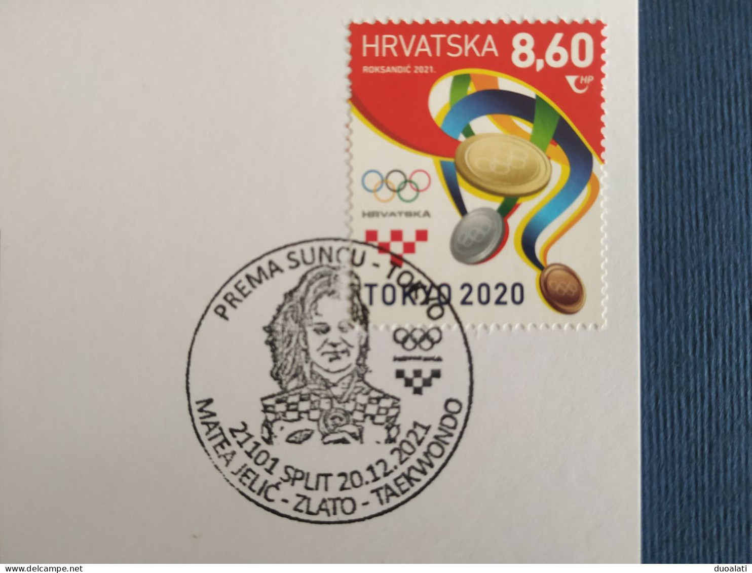 Croatia 2021 Taekwondo Matea Jelić Gold Medal Winner Olympic Games Tokyo 2020 Stationery & Commemorative Postmark - Estate 2020 : Tokio
