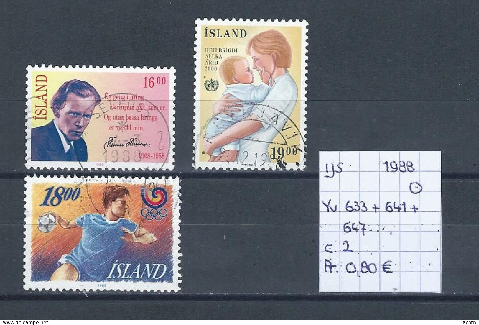 (TJ) IJsland 1988 - YT 633 + 641 + 647 (gest.:obl./used) - Used Stamps