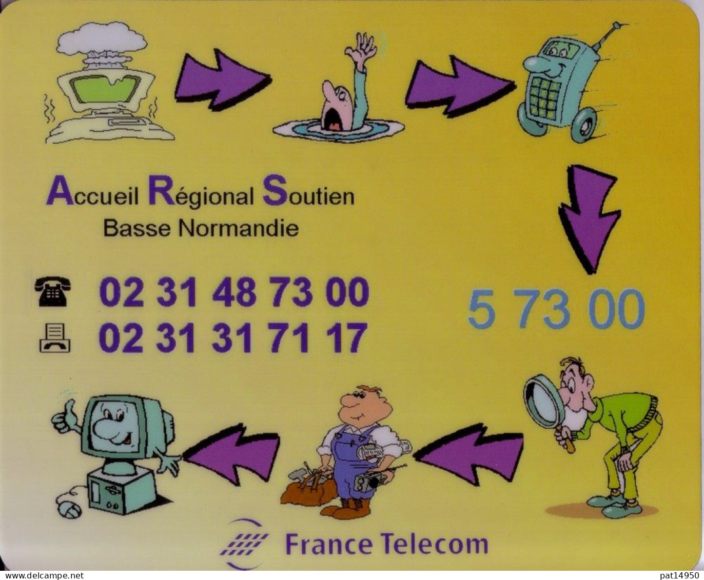 PAT14950 TAPIS De SOURIS FRANCE TELECOM  Accueil Regional Soutien  BASSE NORMANDIE - Andere & Zonder Classificatie