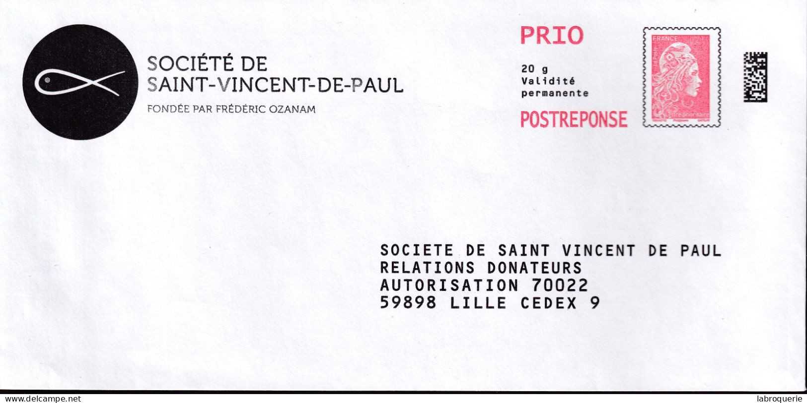 FRA - PAP - SOCIETE SAINT-VINCENT DE PAUL - N°272969 - Prêts-à-poster: Réponse /Marianne L'Engagée