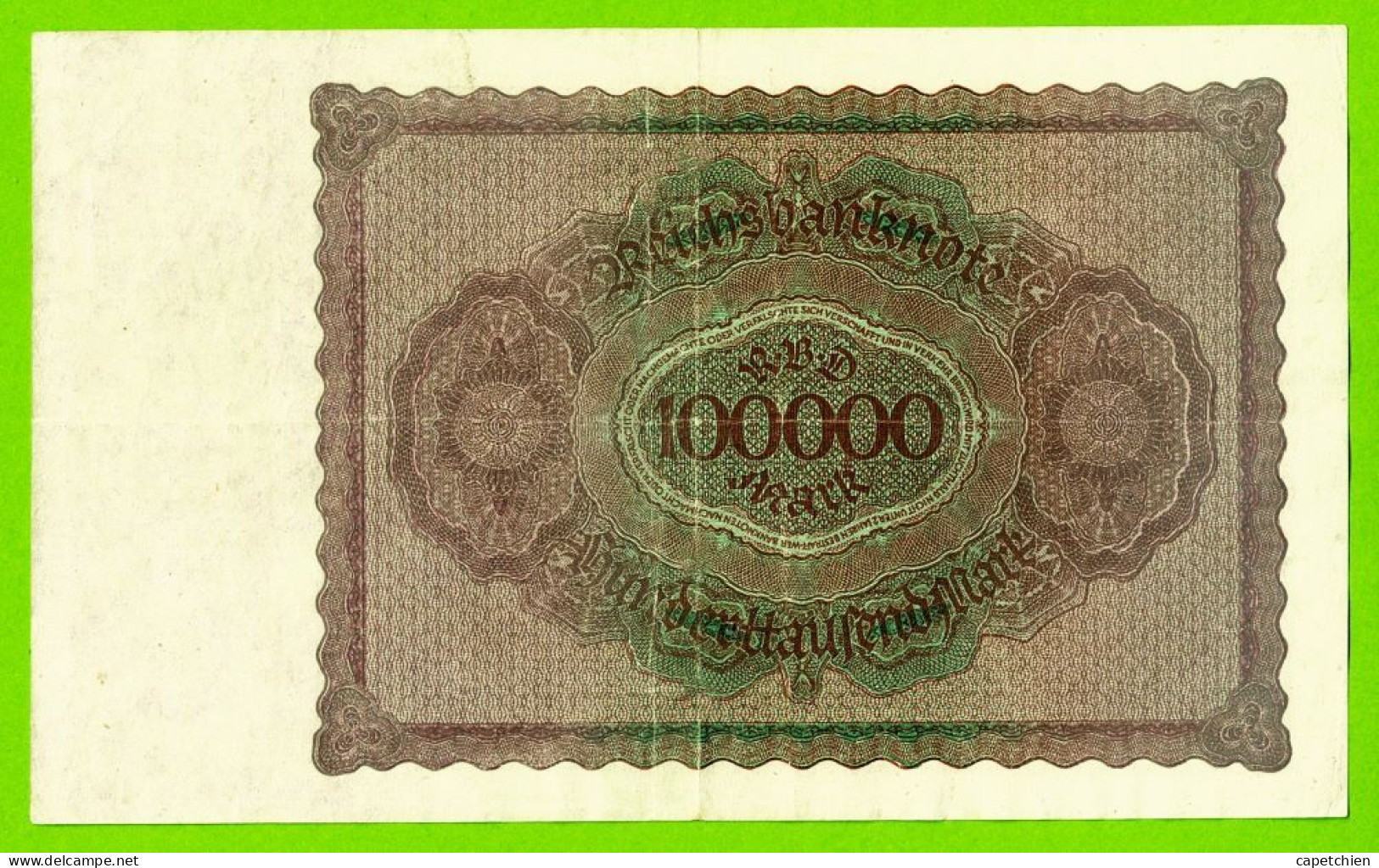 ALLEMAGNE / 100.000 MARK / 01 SEPTEMBRE 1923 / ETAT SUP / 190 X 115 Mm / Petite Trace De Pliure - 100000 Mark