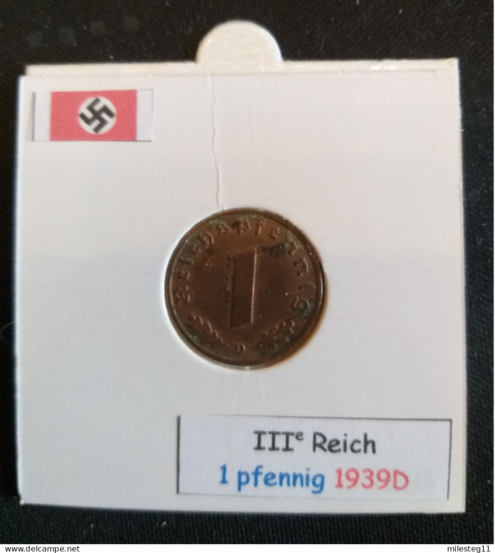 Pièce De 1 Reichspfennig De 1939D (Munich) - 1 Reichspfennig