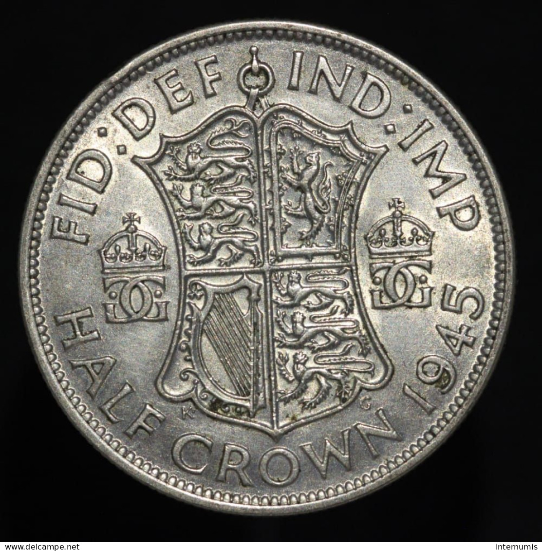 Grande-Bretagne / United Kingdom, George VI, 1/2 Crown, 1945, Argent (Silver), SUP (AU), KM#856, Sp.4080 - K. 1/2 Crown
